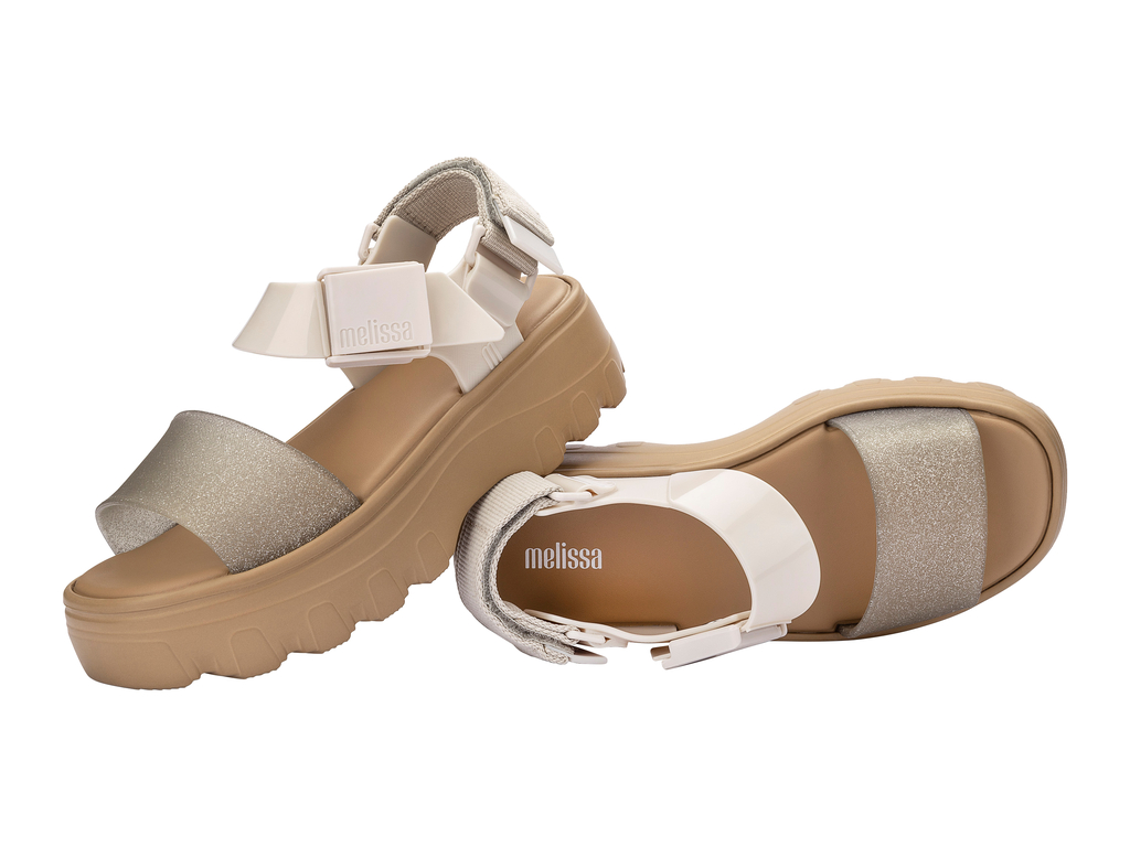 Kick Off Platform | Beige/Glitter