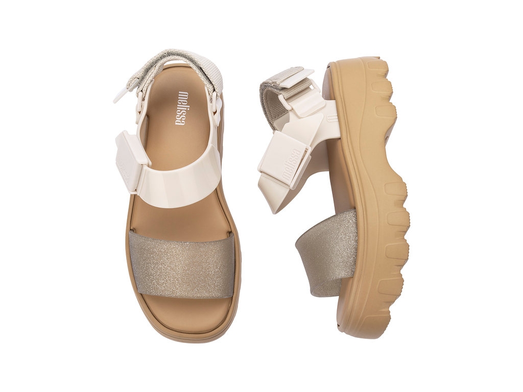 Kick Off Platform | Beige/Glitter