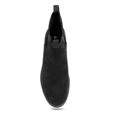 Pressly Bootie Low Block Heel | Black Sport Cow Suede/Knit