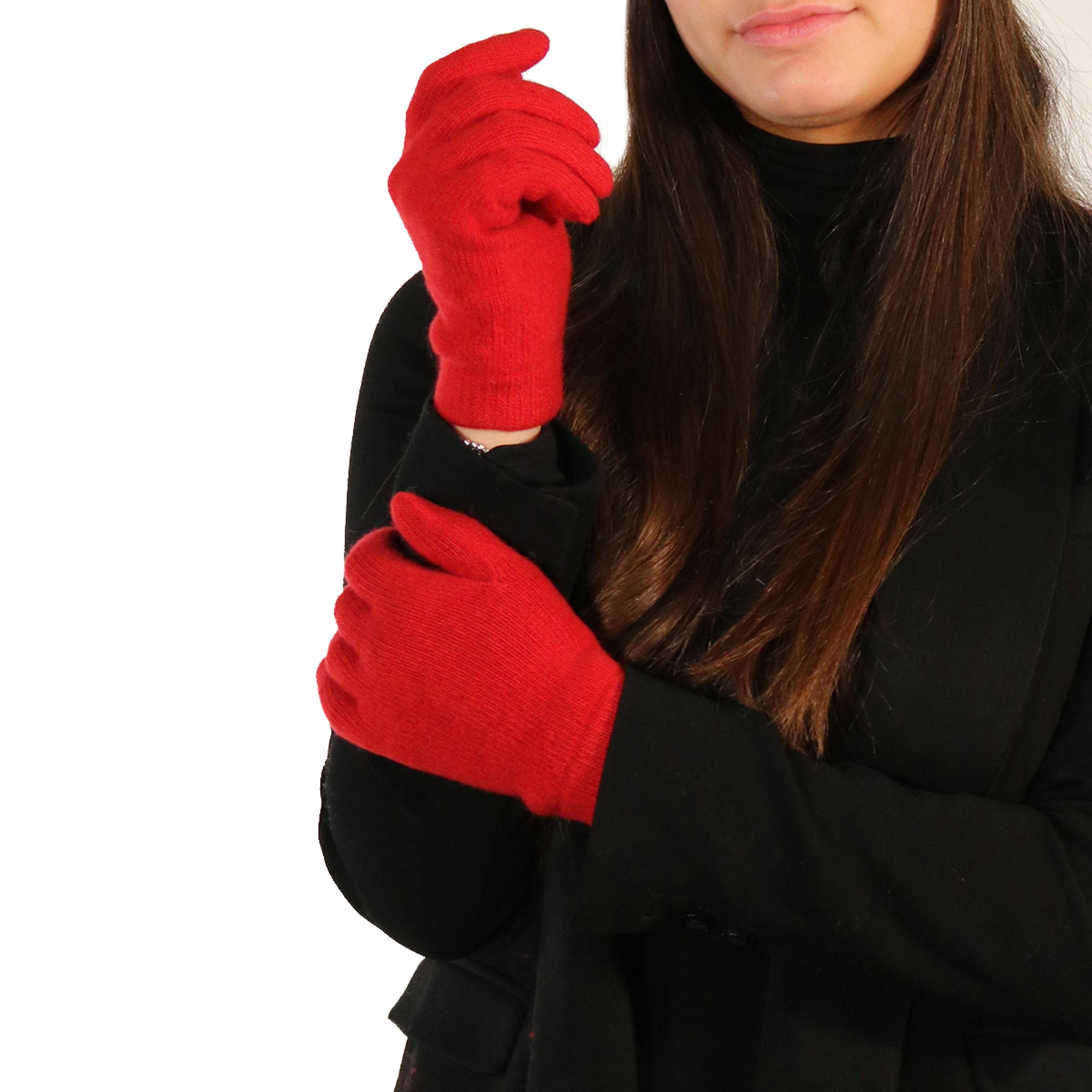Womens | 9in Cashmere Glove | Fire Red
