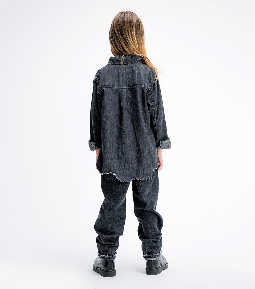 Kid | Light Denim Shirt | Black