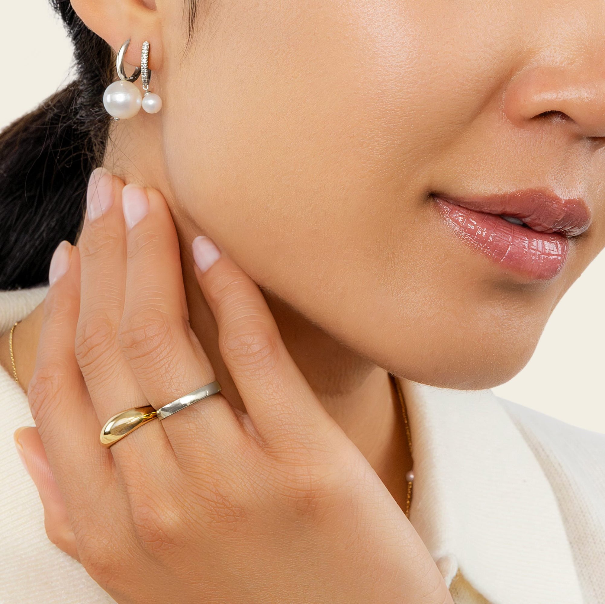 Womens | Bold Stacker Band | 14K Solid White Gold