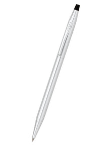 Silver pen with black cap on a white background