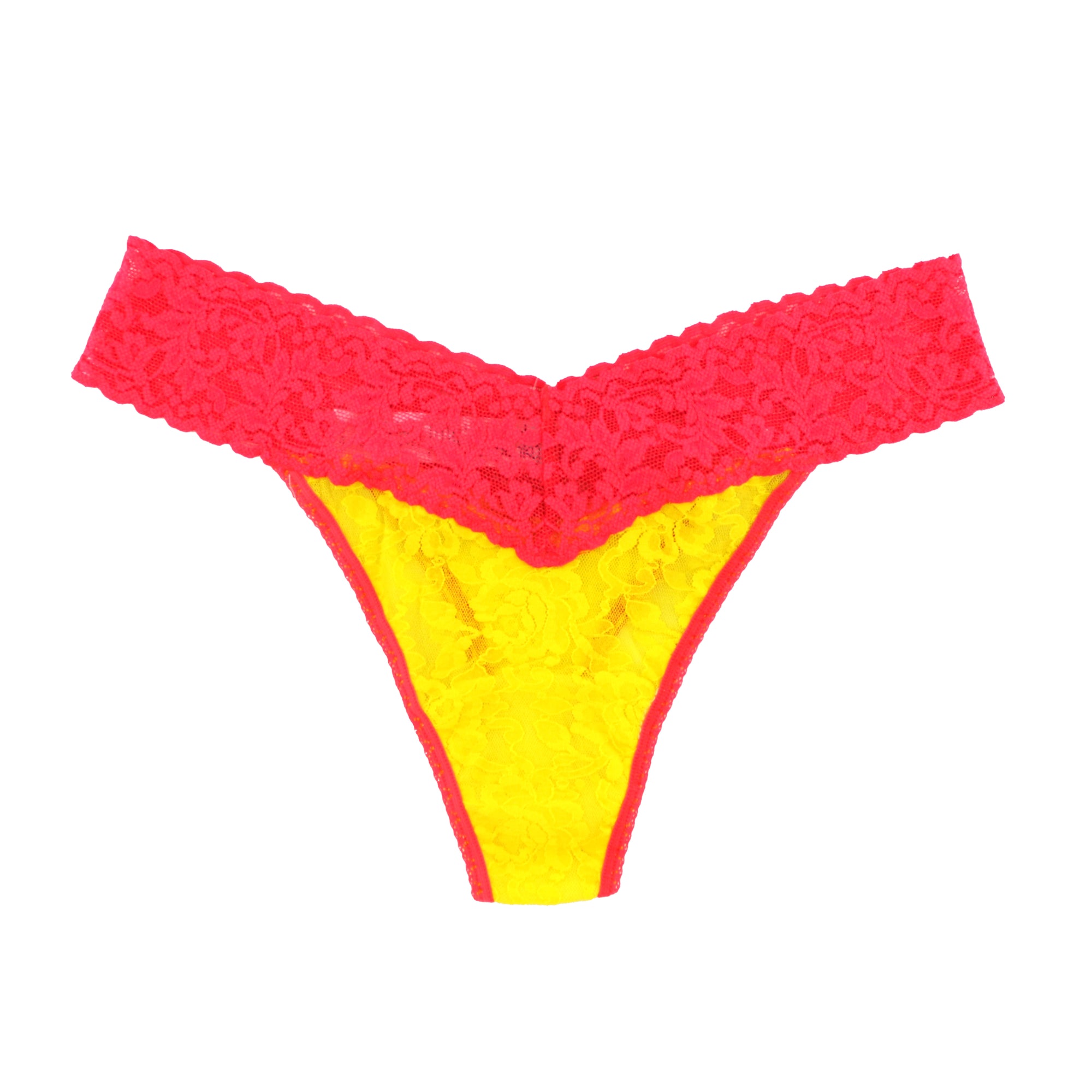 Signature Lace Original Rise Thong | Sunny Day Yellow/Coral Gables