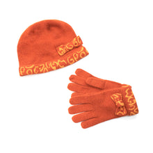Kids | Hat And Gloves Set | Orange