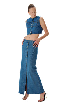 Makena Skirt | Indigo Wash