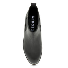 Poshan Bootie Low Block Heel | Black Burnished Faux Calf/Elastic