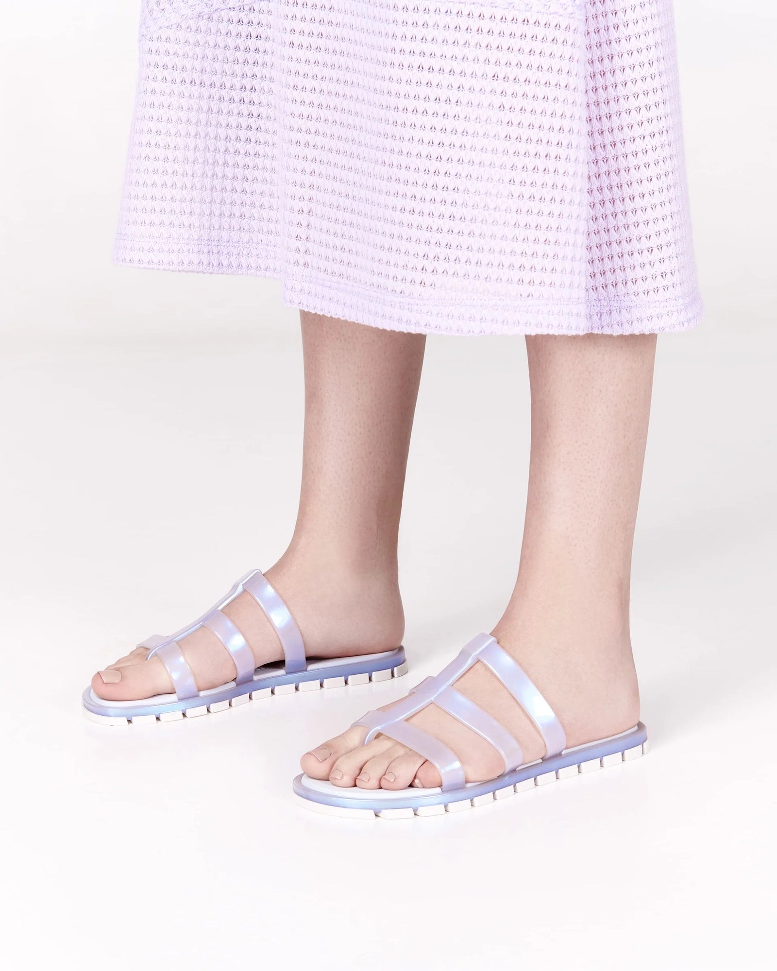 Path Slide | Pearlish Blue/White