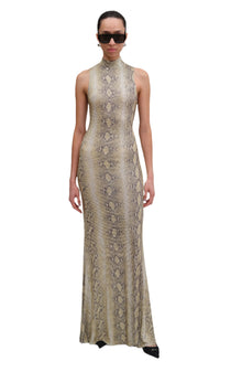 Morrell Dress | Snake Print Yellow Multi