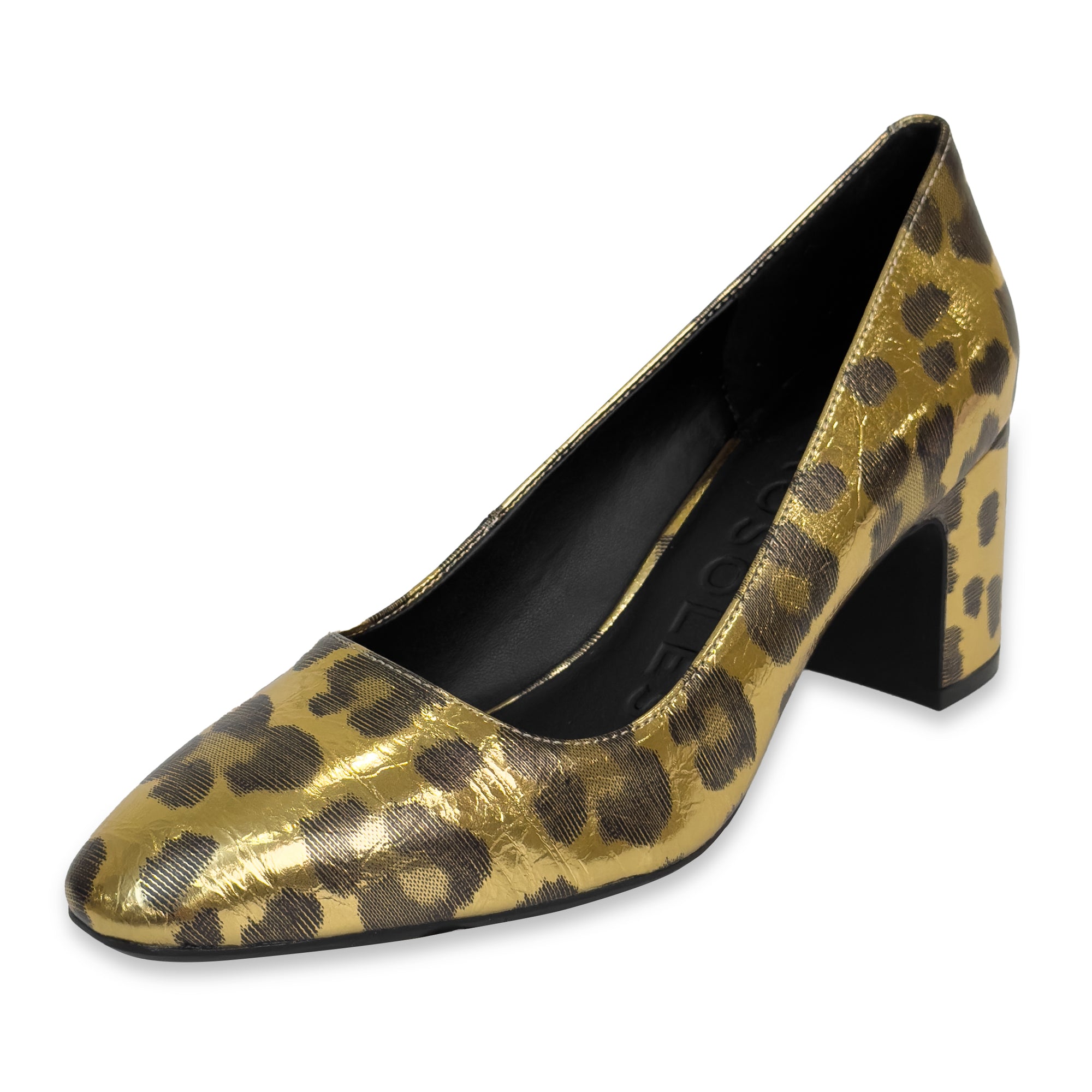 Minetta | Gold Multi Metallic Leopard Faux Leather