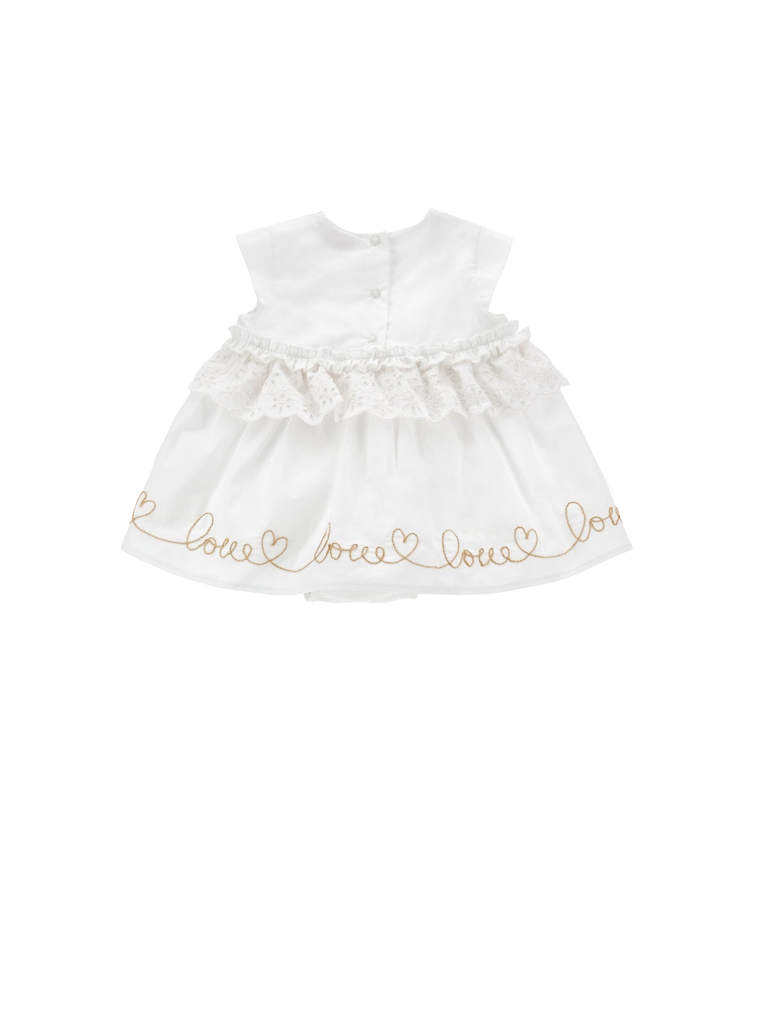 Girls | Cotton Ruffle Romper | White