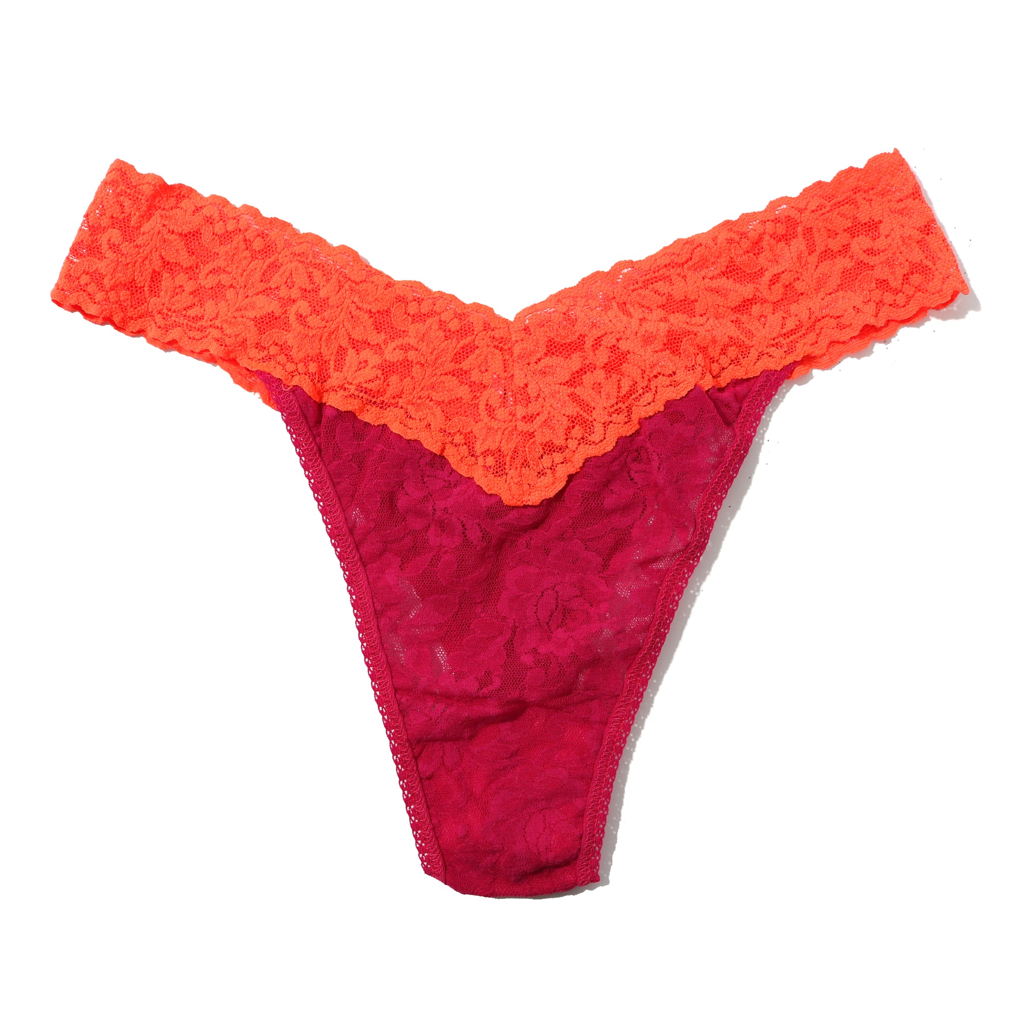 Signature Lace Original Rise Thong | Venetian Pink/Tangelo