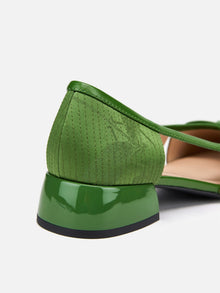 Radiant Silk-Inspired Chinese-Style Flats | Green