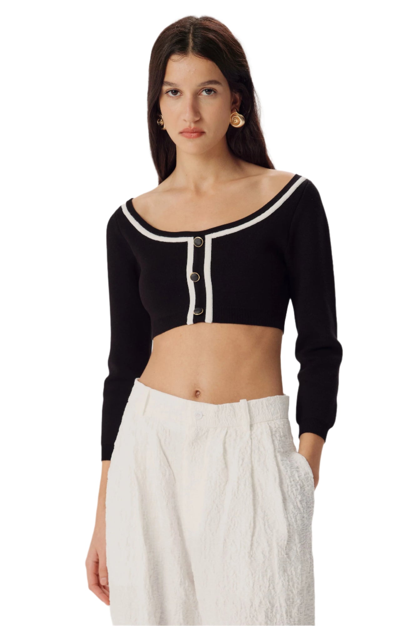 Watkins Knit Cardigan | Black White