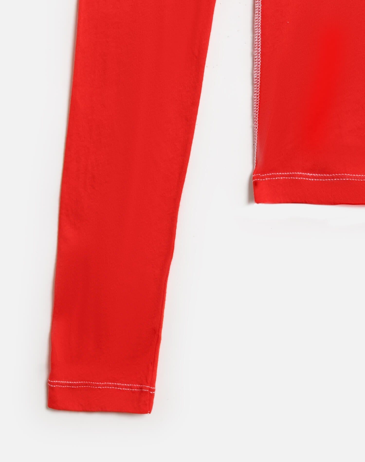 Womens | Hanes Sheer Long Sleeve Tee | Roja With White