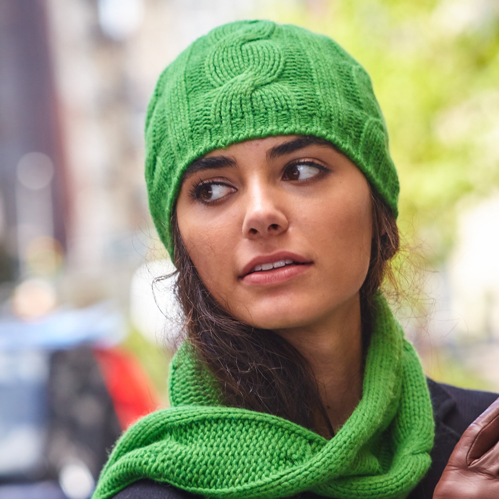 Womens | Chunky Cable Beany Hat | Rosemary
