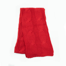 Womens | Big Cable Scarf | Cherry Red
