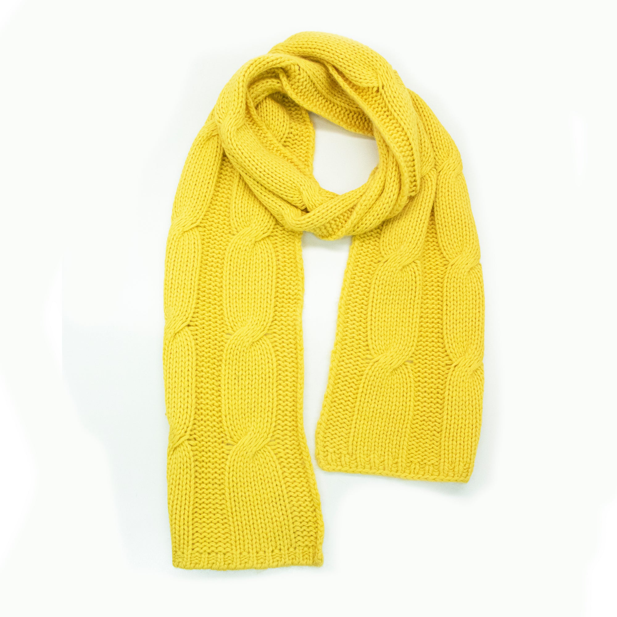 Womens | Big Cable Scarf | Tweety Bird Yellow