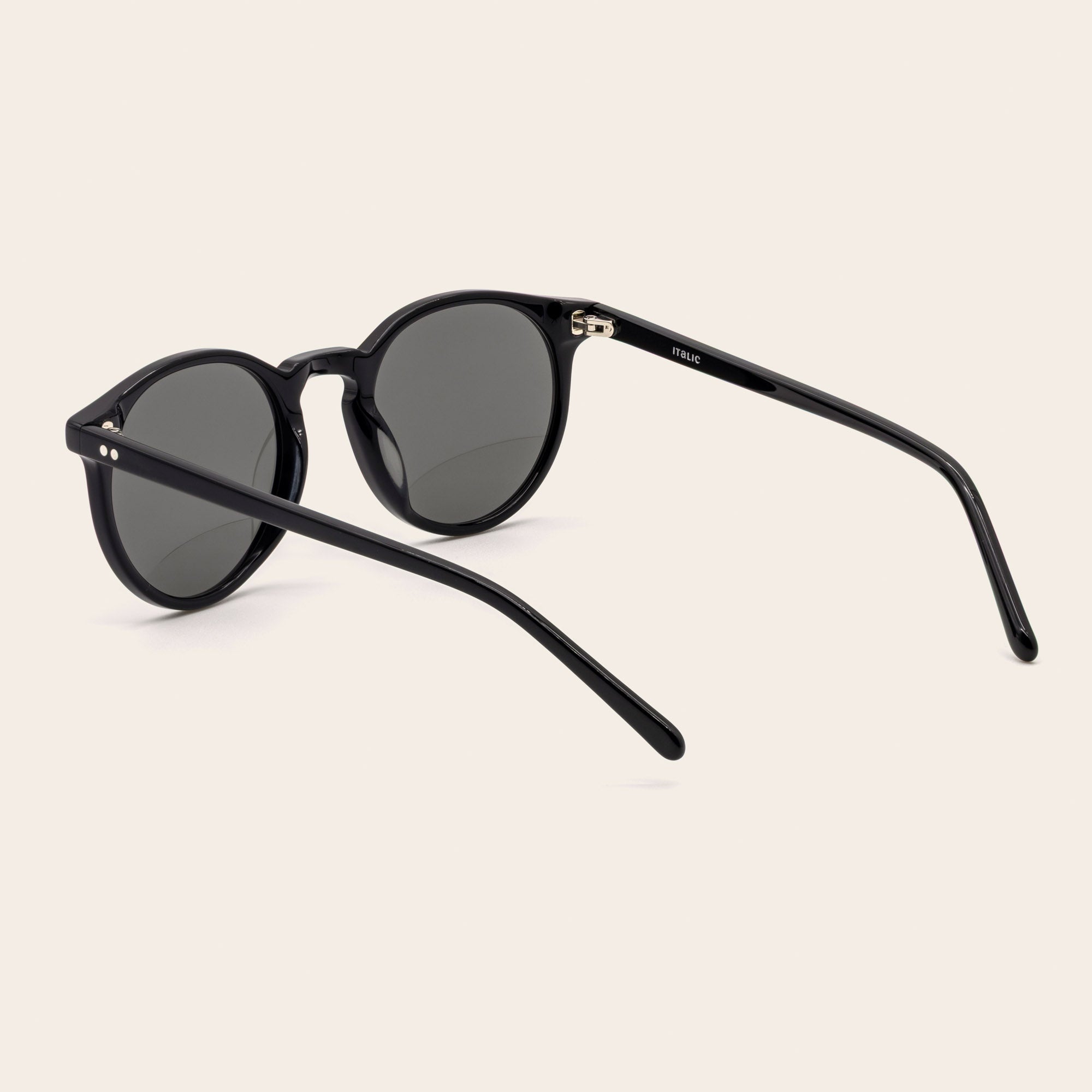 Unisex | Hancock Italian Round Acetate Sunglasses | Black