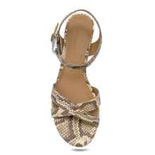 Cinzia Sandal Block Heel | Pale Yellow Faux Snake Print