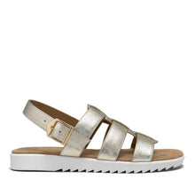 Jara Sandal Flat | Soft Gold Faux Nappa