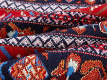 Retro Style Polo Jacquard Sweater | Red