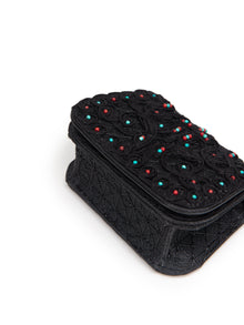 Beaded Textured Handbag | Black