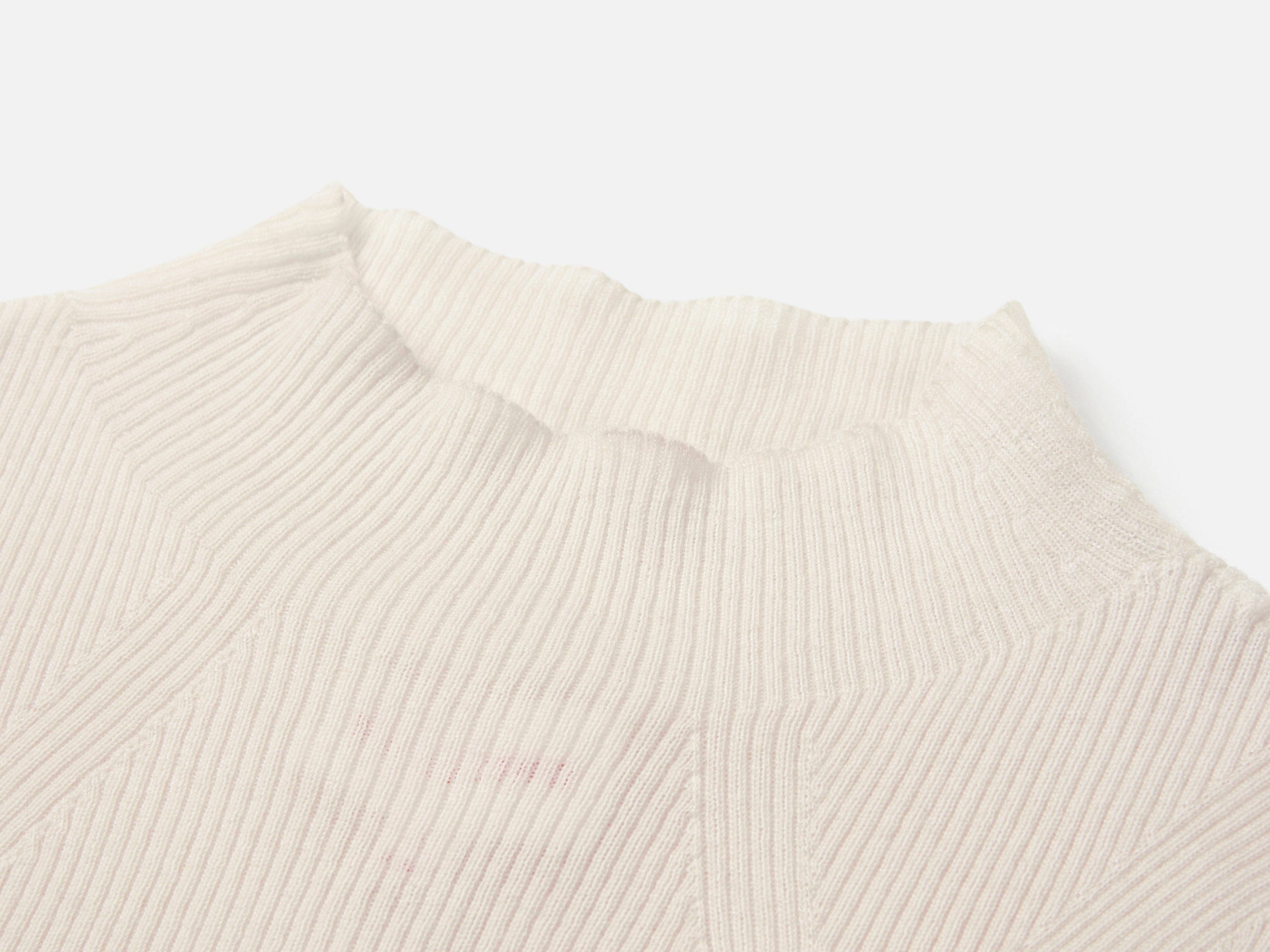 Turtleneck Beaded Cashmere Sweater | White