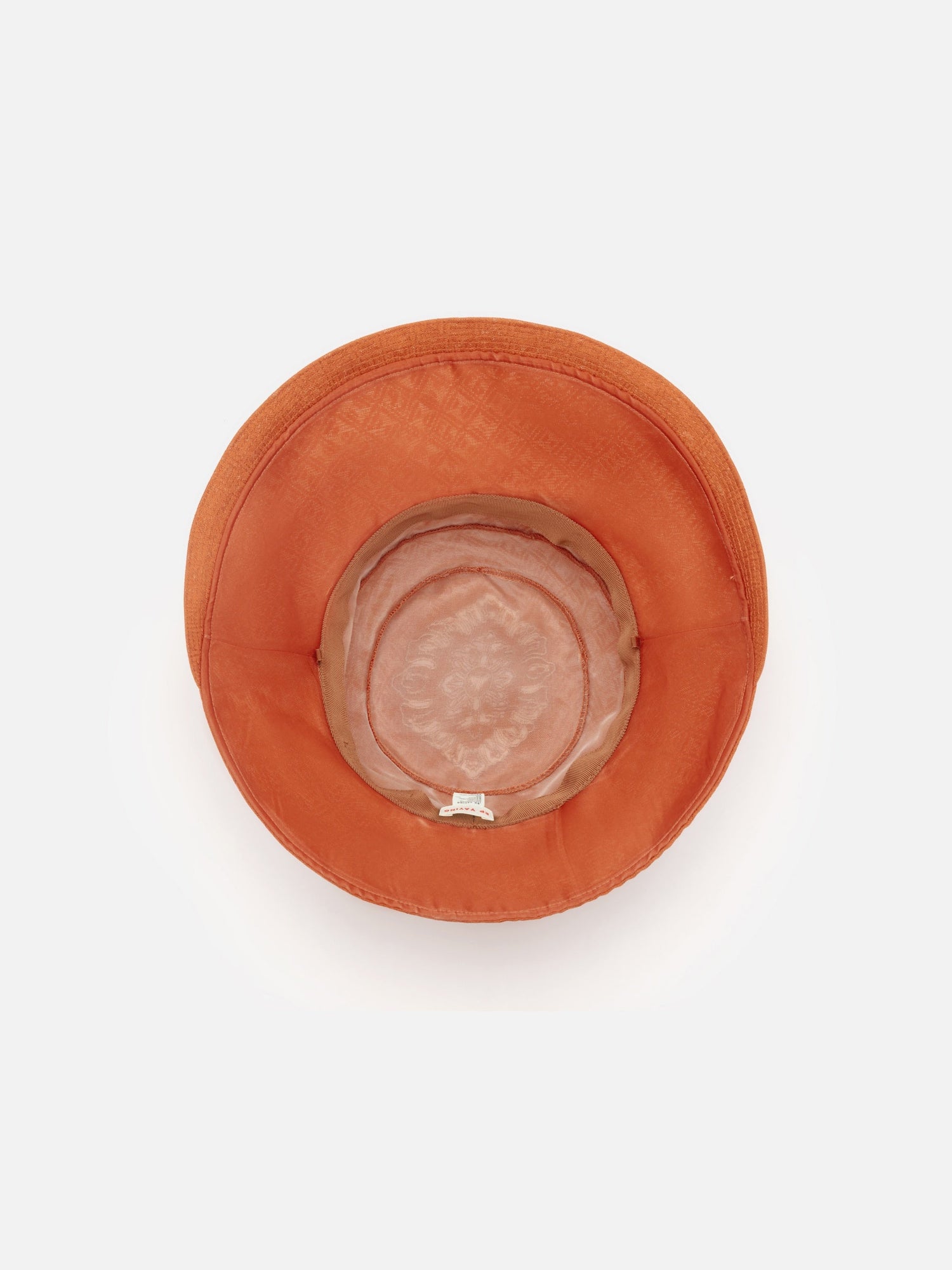 Chinese Style Silk Embroidered Bucket Hat | Rust