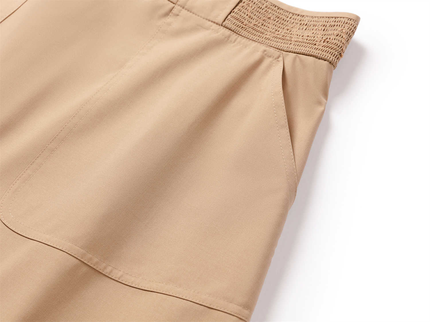 Silk and Wool Skirt | Khaki