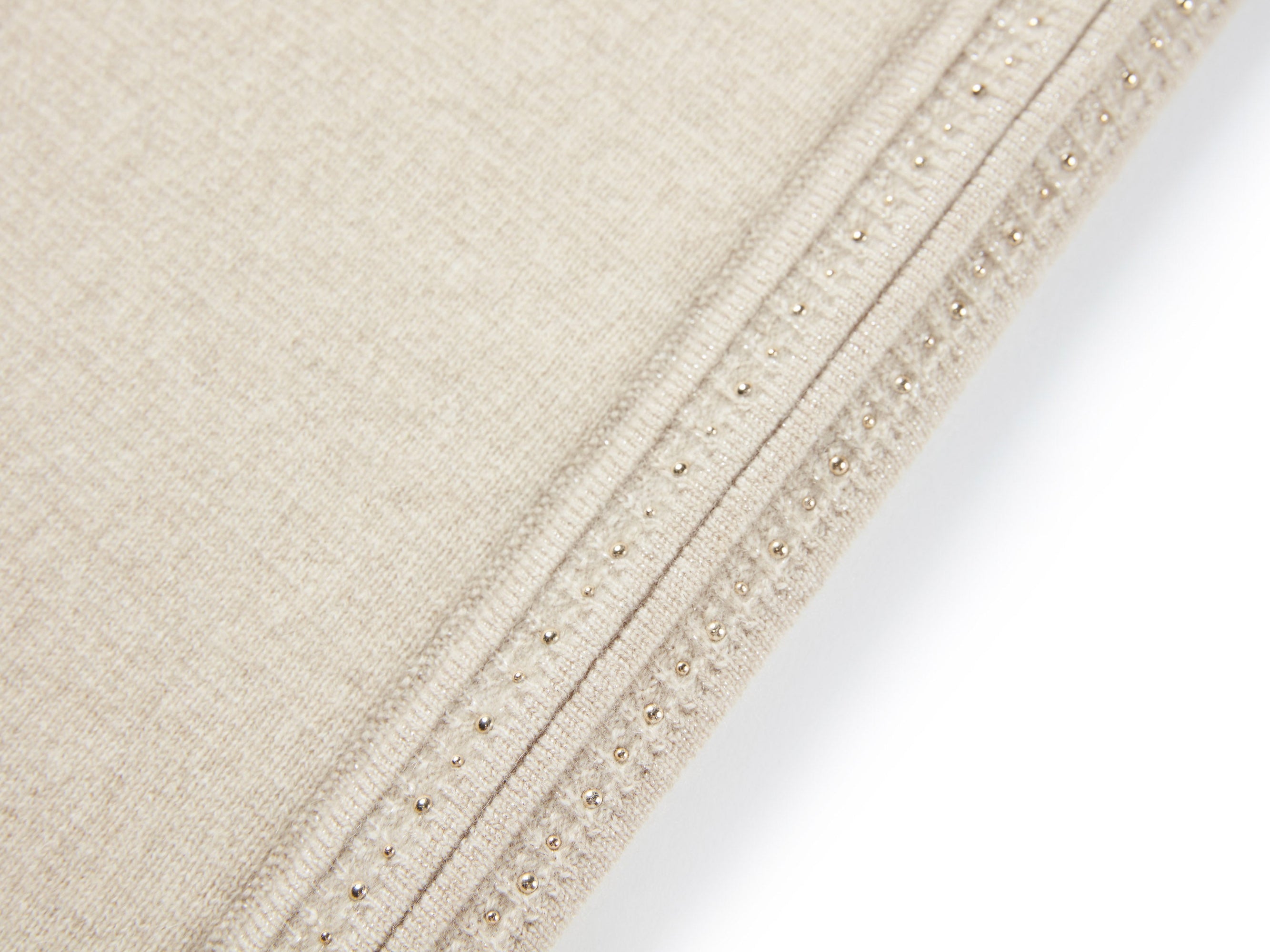 High-waisted Knit Straight Leg Pants | Beige