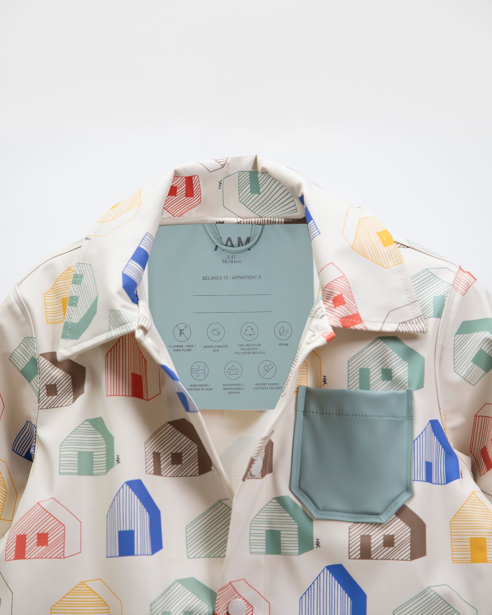 Rain Worker Jacket | Rainy Houses Teal