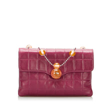 Chanel Pre-Owned Square Quilted Lambskin Beaded Chain Shoulder Bag | Women | Purple