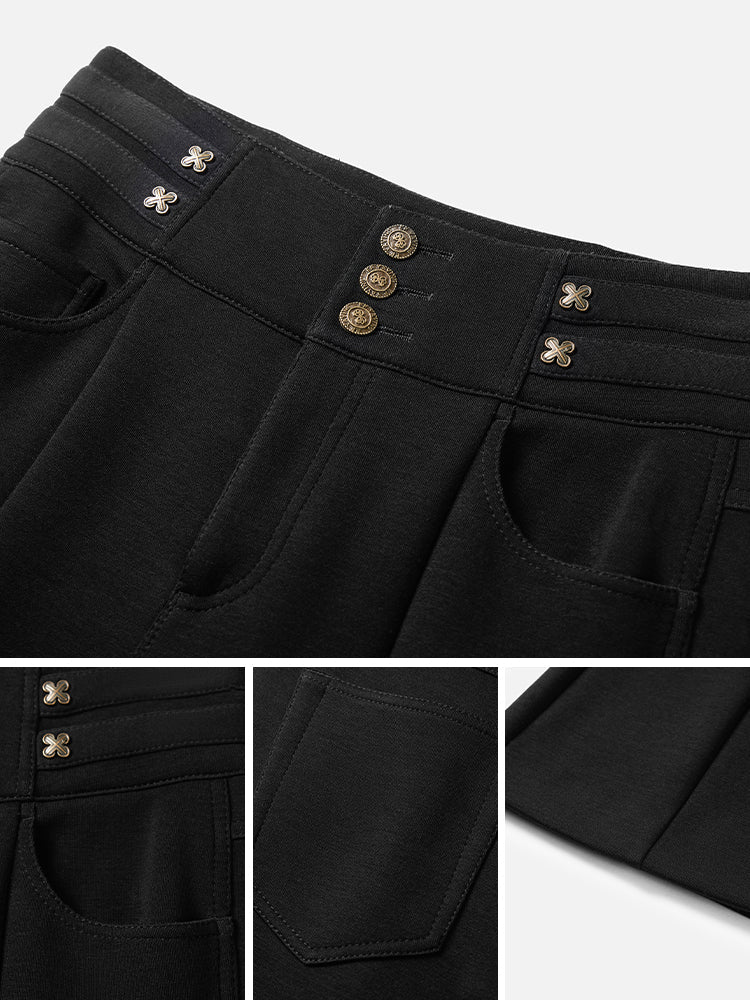 Slimming Slight Flare Pants | Black