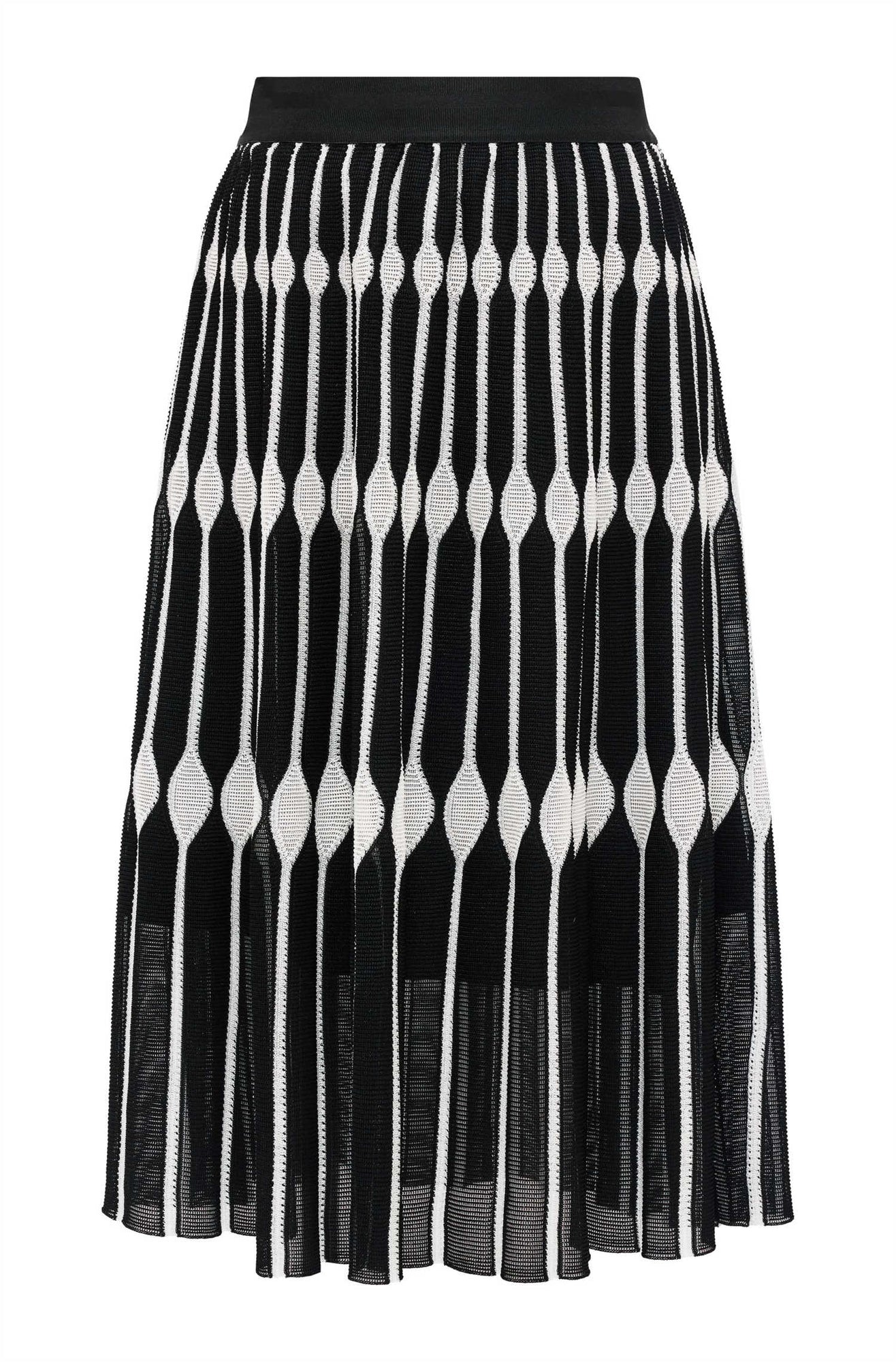 Hollowed-out Embossed Texture Skirt | Black