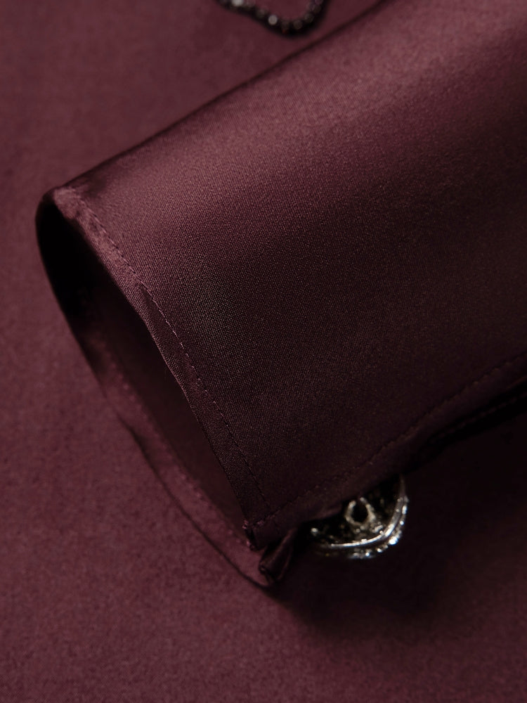 Long-Sleeved Blouse | Wine Red
