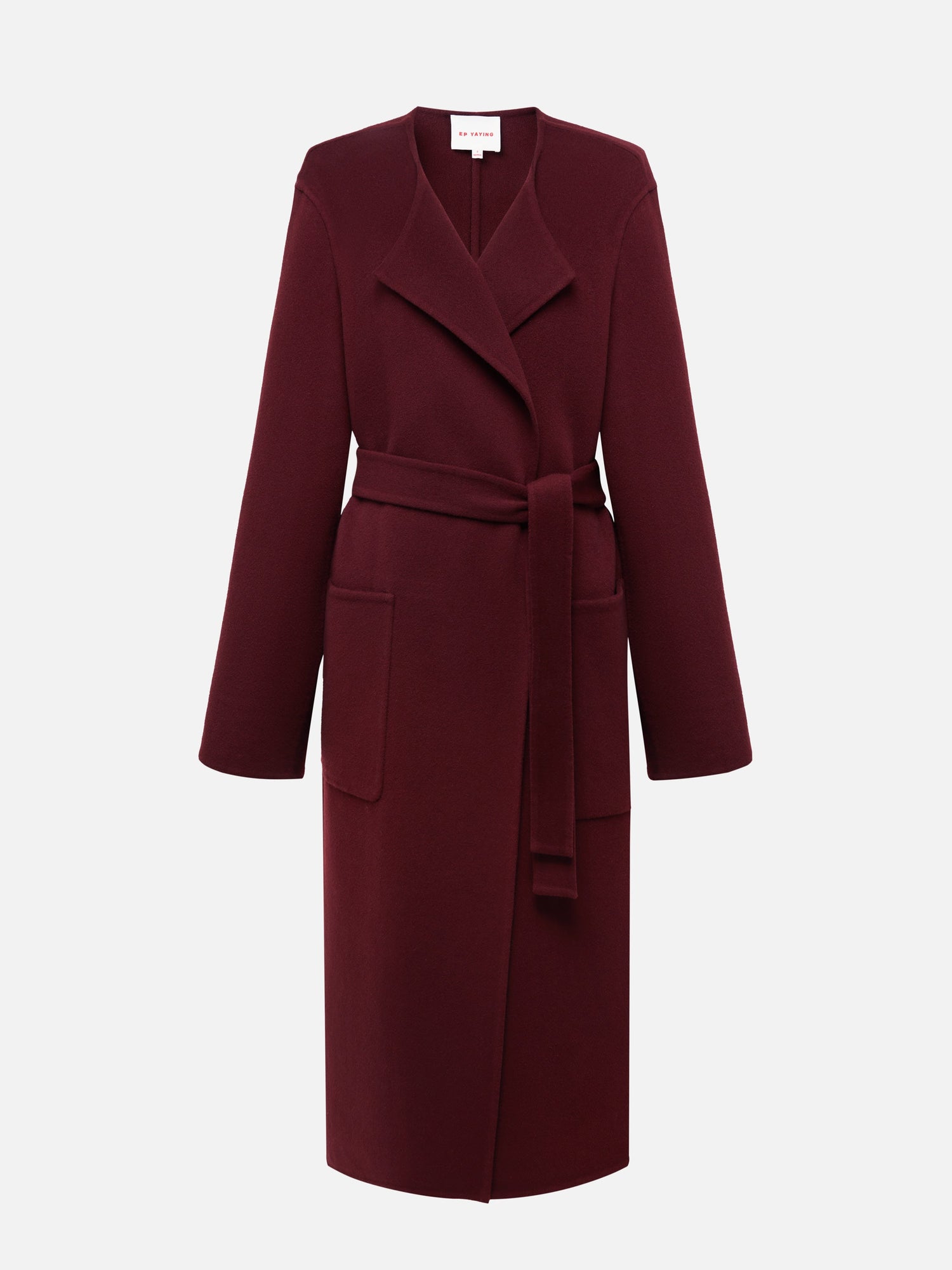 Pure Cashmere Coat | Wine Red