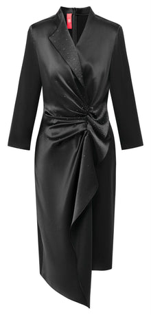 Triacetate Midi Dress | Black
