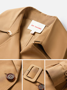 Mid-Length Trench Coat | Khaki