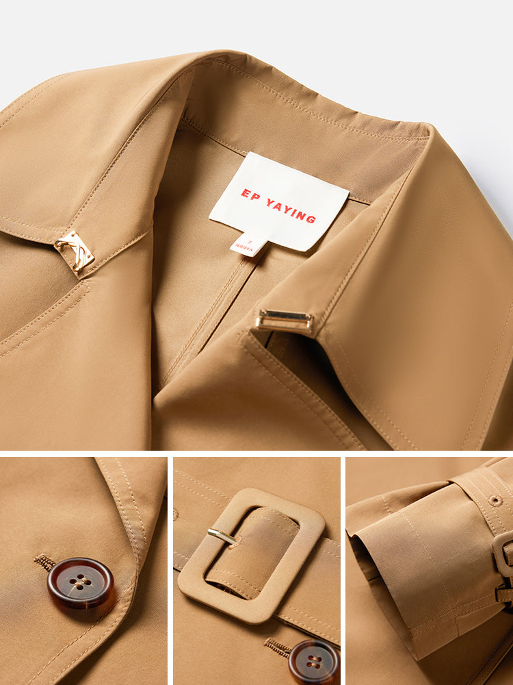 Mid-Length Trench Coat | Khaki