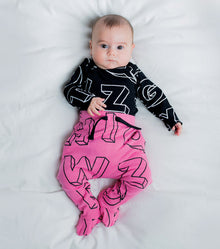 Newborn | A-Z Footed Baggy Pants | Black