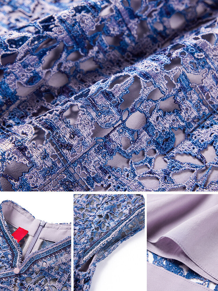 Chinese Style Slim Fit Dress | Purple