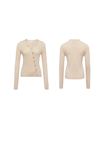 Front Wrapped Knit Top | Beige