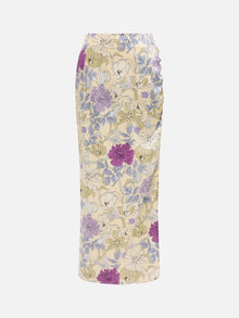 Chinese-style Printed Hip-hugging Skirt | Yellow