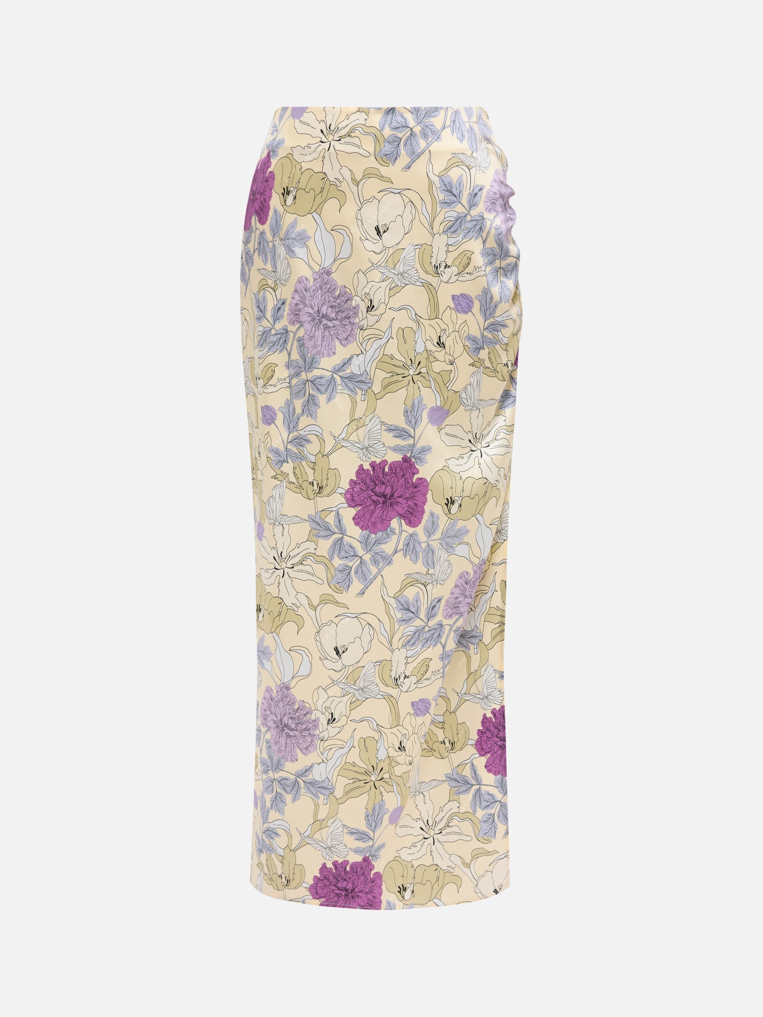 Chinese-style Printed Hip-hugging Skirt | Yellow