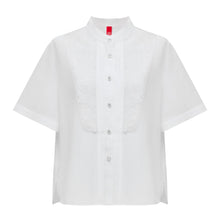 Silk-Cotton National Style Shirt | White