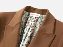 Hip Length Wool Blazer | Brown