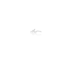 14K recycled white gold Small Ripple Climber Earrings on a white background