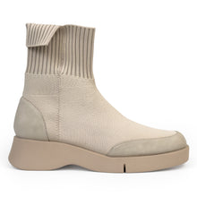 Flame Bootie Flatform | Stone Knit/Faux Tumbled Nubuck