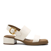 Dove Sandal Block Heel | Eggnog Faux Nappa
